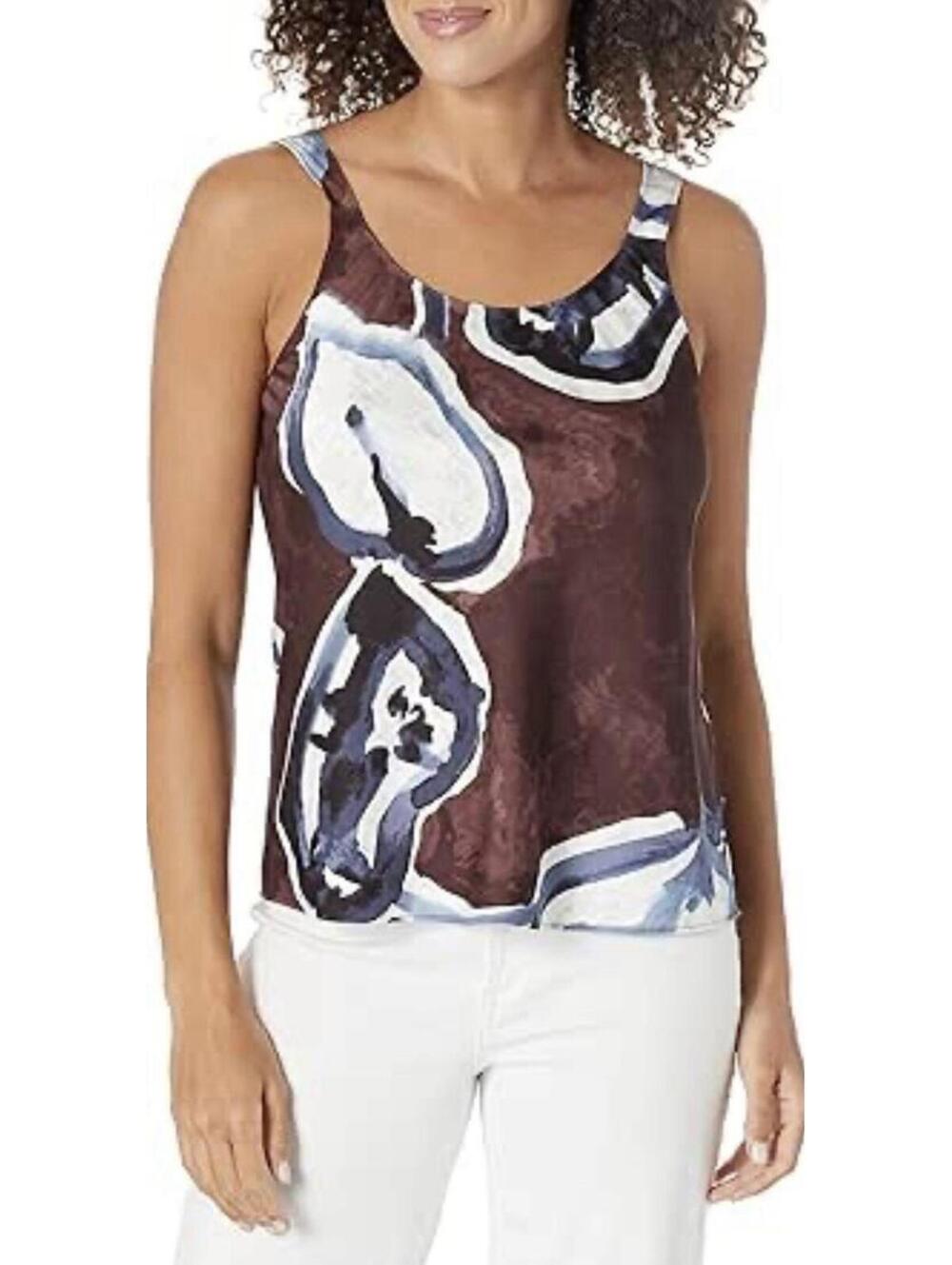 NIC+ZOE Women’s Watercolor Vines Tank In Brown Multi-Size Medium